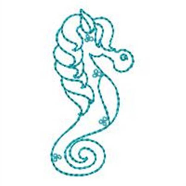 Picture of Seahorse Redwork Machine Embroidery Design