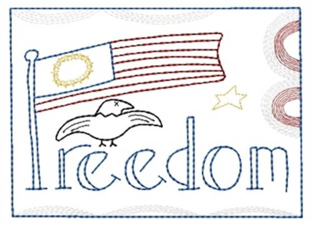 Picture of Freedom Americana Machine Embroidery Design