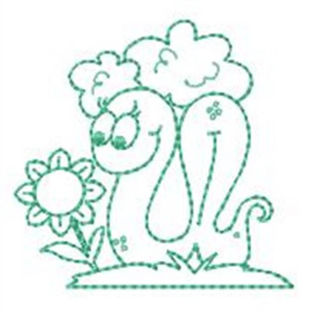 Picture of Worm & Flower Machine Embroidery Design