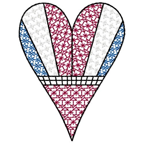 Fancy Heart Machine Embroidery Design
