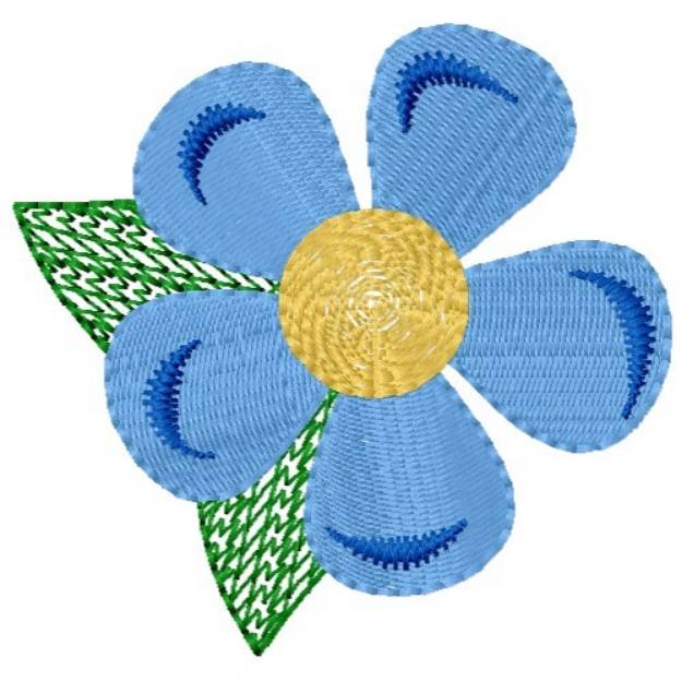Picture of Blue Flower Machine Embroidery Design