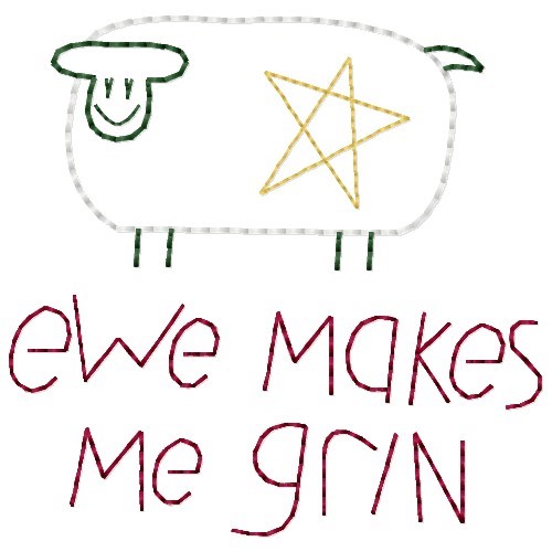 Ewe Makes Me Grin Machine Embroidery Design