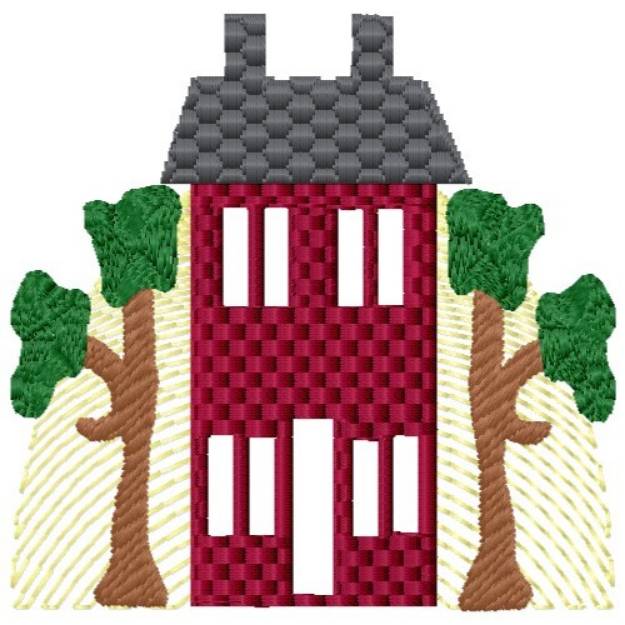 Picture of House & Trees Machine Embroidery Design
