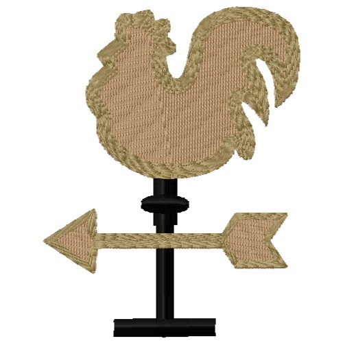 Rooster Weathervane Machine Embroidery Design
