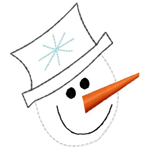 Snowman Head Outline Machine Embroidery Design