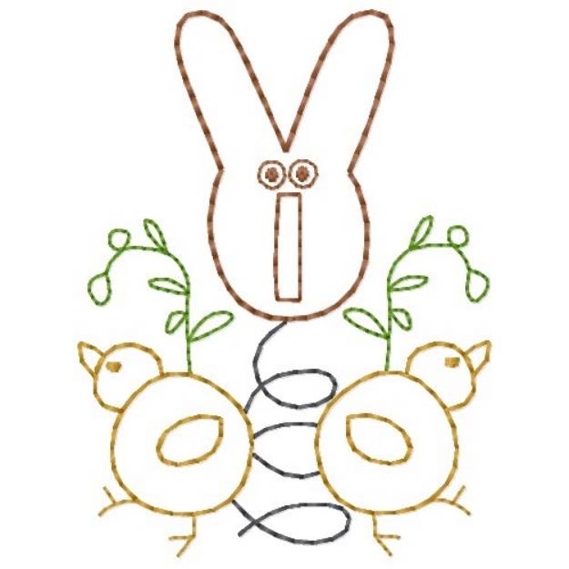 Picture of Bunny & Chicks Machine Embroidery Design