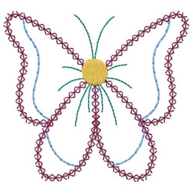Picture of Butterfly Outline Machine Embroidery Design