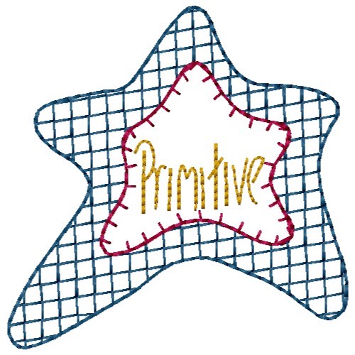 Primitive Star Machine Embroidery Design