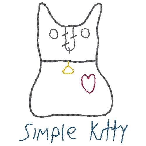 Simple Kitty Machine Embroidery Design