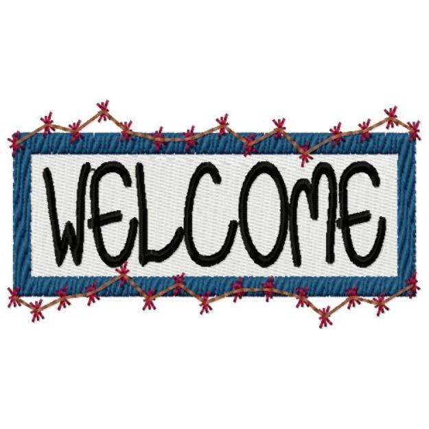 Picture of Welcome Sign Machine Embroidery Design