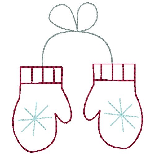 Winter Mittens Machine Embroidery Design