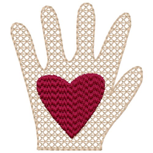 Heart In Hand Machine Embroidery Design