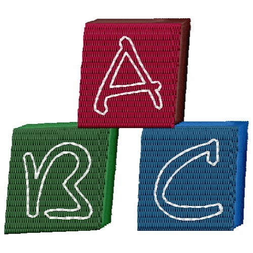 ABC Blocks Machine Embroidery Design