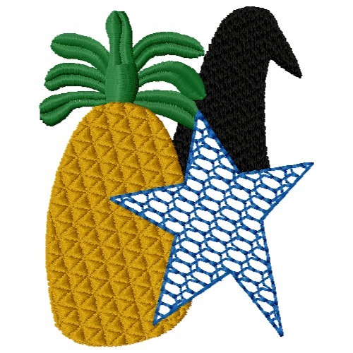 Pineapple Crow Star Machine Embroidery Design