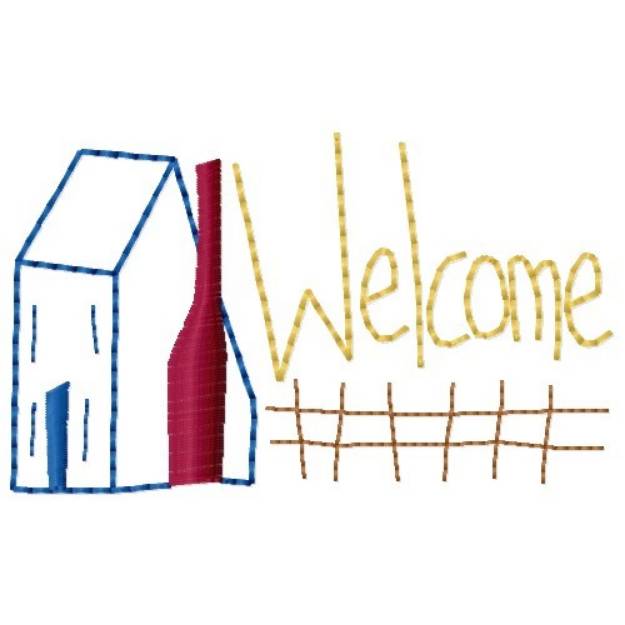 Picture of Welcome House Machine Embroidery Design