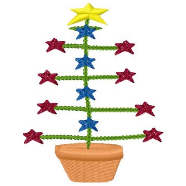 Picture of Christmas Star Tree Machine Embroidery Design