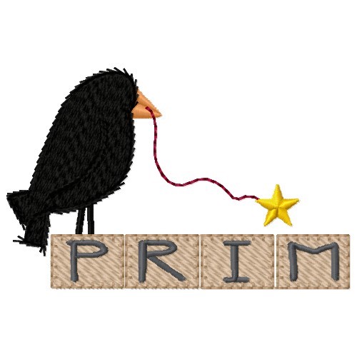 Prim Crow Machine Embroidery Design
