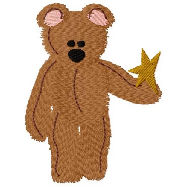 Picture of Star Teddy Machine Embroidery Design
