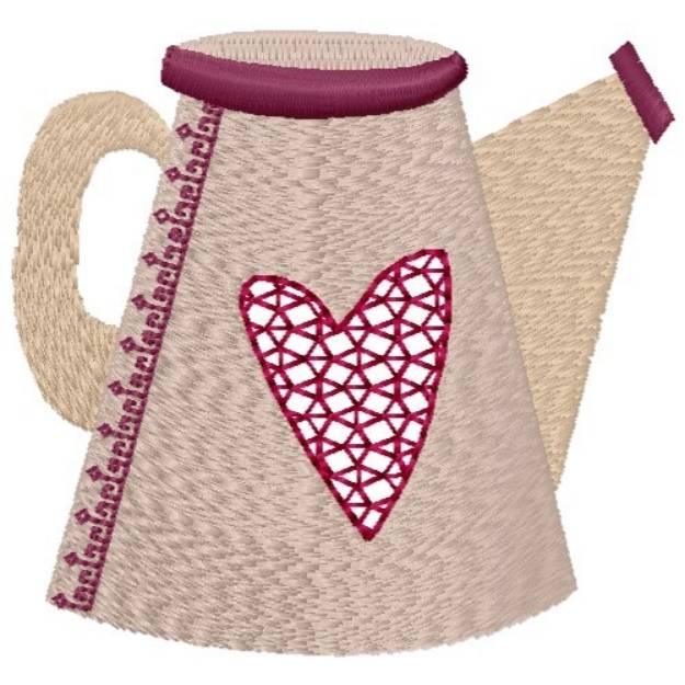 Picture of Heart Water Can Machine Embroidery Design