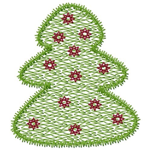 Xmas Tree Machine Embroidery Design