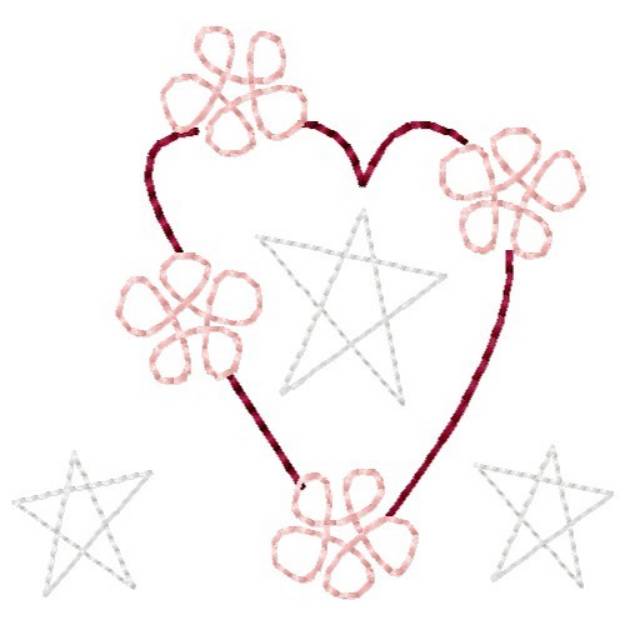 Picture of Primitive Heart Machine Embroidery Design