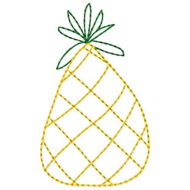 Picture of Outline Pineapple Machine Embroidery Design