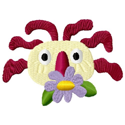 Doll & Flower Machine Embroidery Design