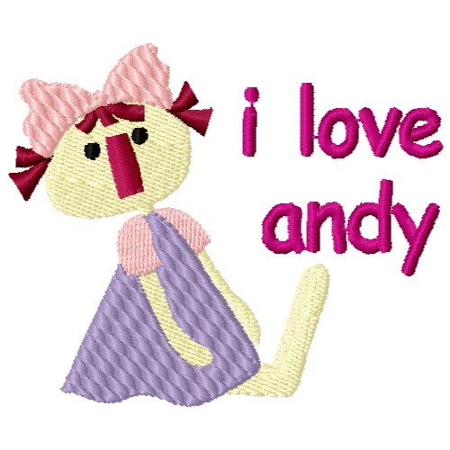 I Love Andy Machine Embroidery Design