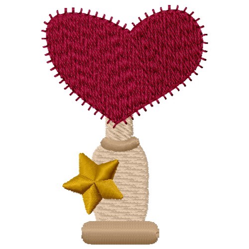 Heart & Star Machine Embroidery Design
