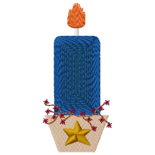 Star Candle Machine Embroidery Design