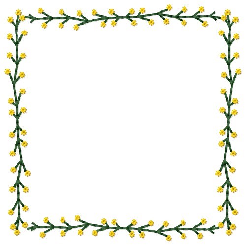Floral Frame Machine Embroidery Design