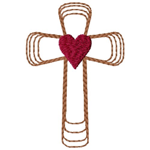 Love Cross Machine Embroidery Design