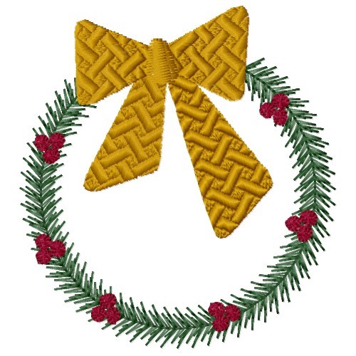 Holiday Wreath Machine Embroidery Design