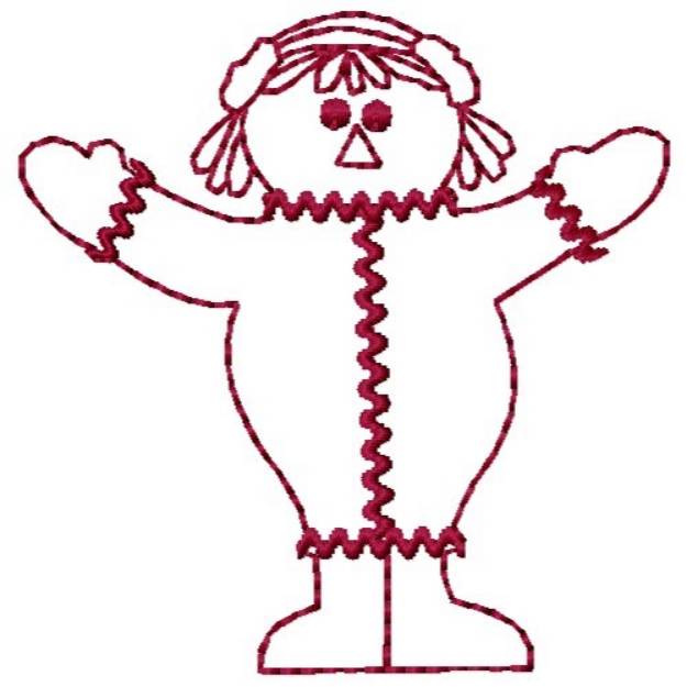 Picture of Redwork Doll Machine Embroidery Design