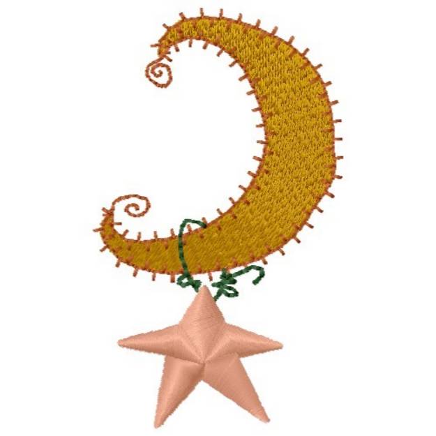 Picture of Moon & Star Machine Embroidery Design
