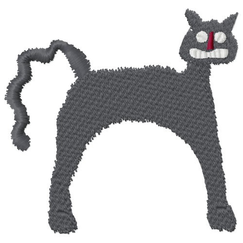 Primitive Cat Machine Embroidery Design