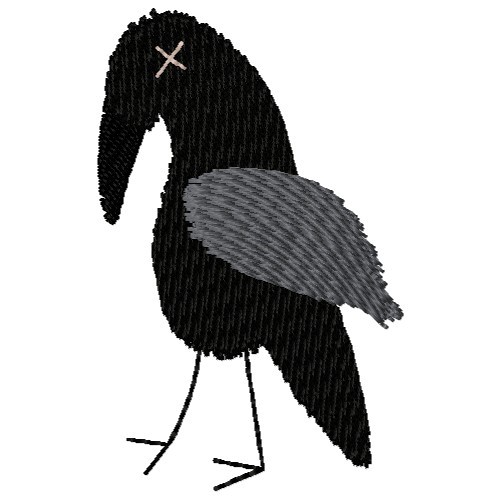 Primitive Raven Machine Embroidery Design