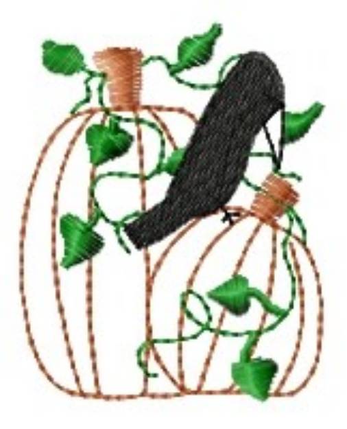 Picture of Crow & Pumpkins Machine Embroidery Design