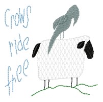 Crows Ride Free Machine Embroidery Design