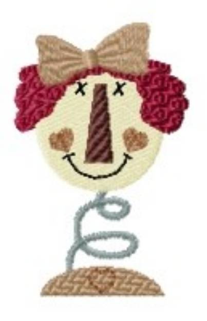 Picture of Springy Doll Head Machine Embroidery Design