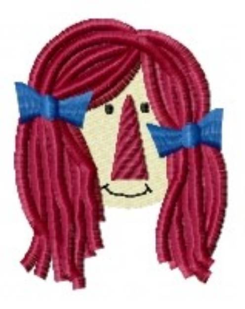 Picture of Pigtail Doll Machine Embroidery Design