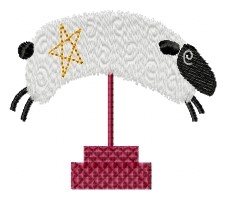 Sheep Folk Art Machine Embroidery Design