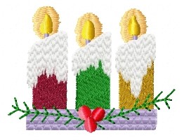 Xmas Candles Machine Embroidery Design