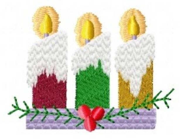 Picture of Xmas Candles Machine Embroidery Design