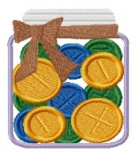 Picture of Button Jar Machine Embroidery Design