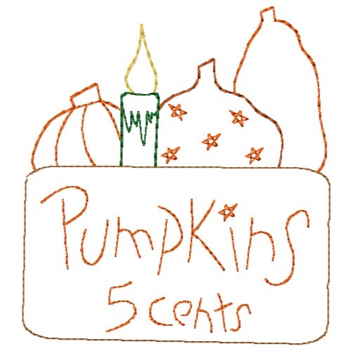 Pumpkins 5 Cents Machine Embroidery Design