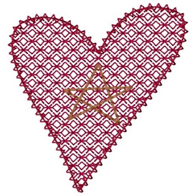 Picture of Star Heart Machine Embroidery Design