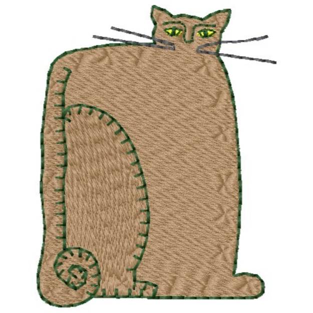 Picture of Folk Art Cat Machine Embroidery Design