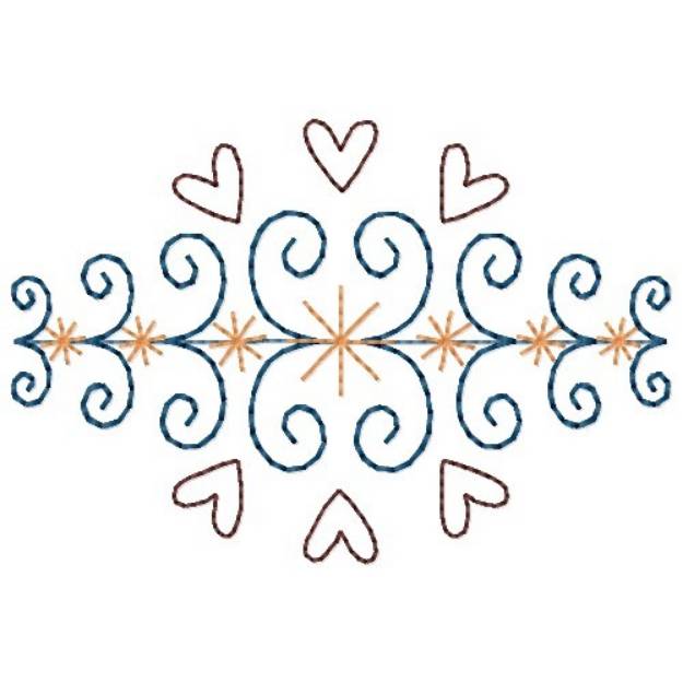 Picture of Heart Decoration Machine Embroidery Design