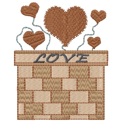 Love Hearts Machine Embroidery Design
